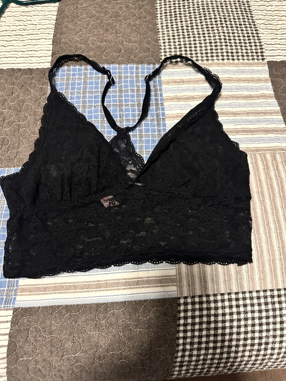 Victoria's Secret Black Lace Bralette with Racerback Detail